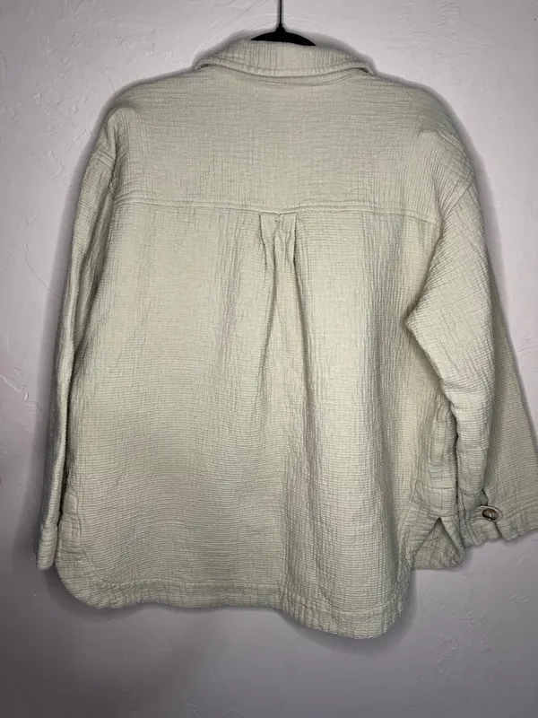 Madewell Waffle Back Branner Shirt Jacket Light Sage Green Utility‎ Shacket - Image 8