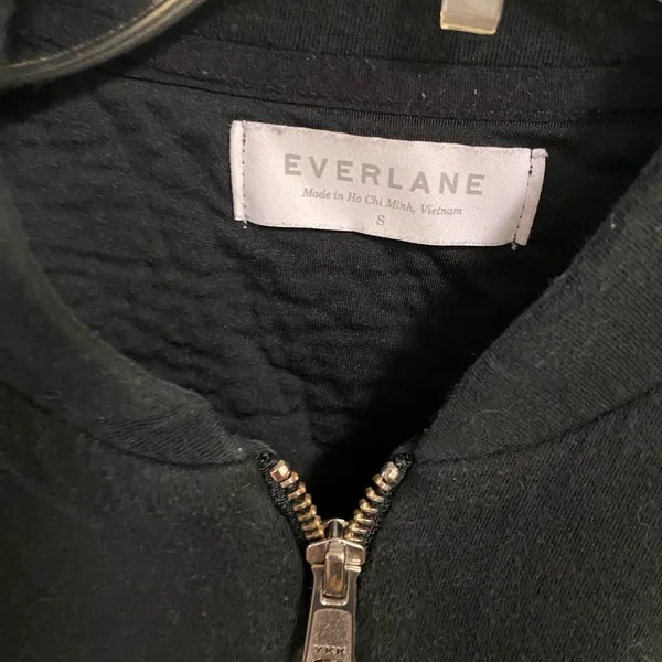 Everlane Womens Black Full Zip Jacket Size S Small Bust 34” Zipper - Image 2