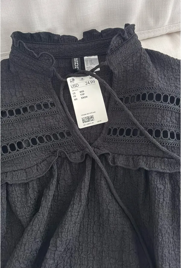 H&M Black Blouse Long Sleeve - Image 4