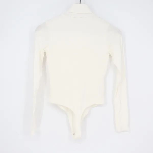 Naked Wardrobe Cream Turtleneck Long Sleeve Bodysuit Womens Size Medium - Image 5