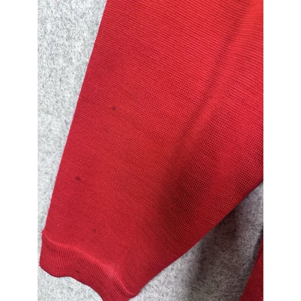 Suzelle Womens‎ Cardigan Large Sweater Red Embroidered Cosmetics Button 90s - Image 5