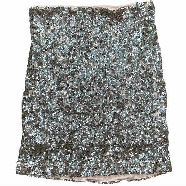 Free People Lined Gold Sequin Zip Up Mini Skirt - Image 10