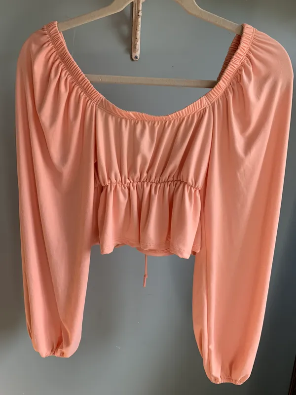 NWOT Cropped Tie Front Top - Image 2