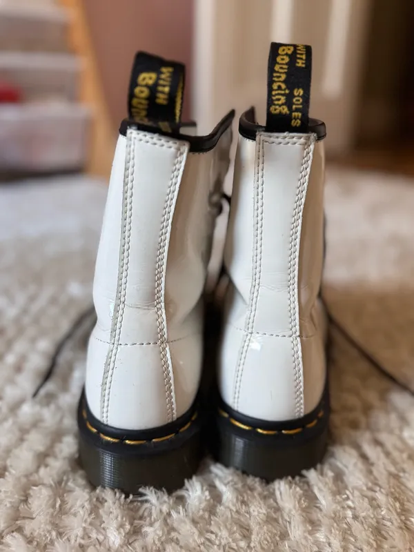 Dr. Martens 1460 Boots White Leather Lace-Up - Image 2
