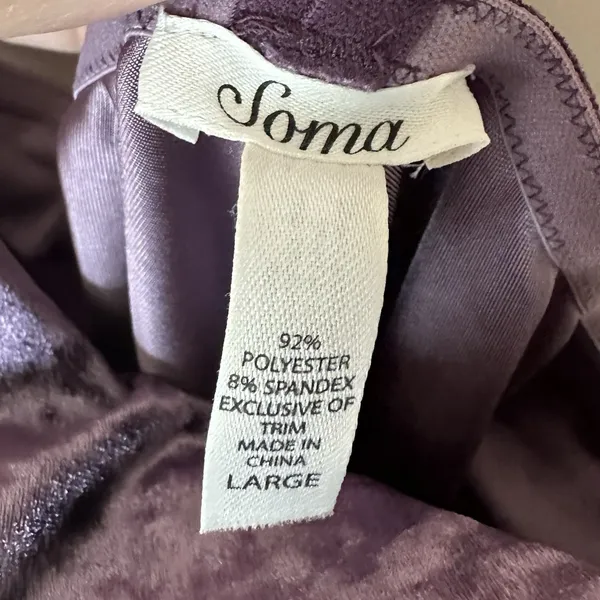 Soma Velvet Cami Tank Top Lg Purple Plum Whimsigoth Luxe Soft Grunge Y2K - Image 2