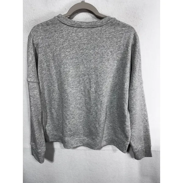 Fabletics Women's Large Gray Sweatshirt Never Settle Graphic Pullover - Image 7