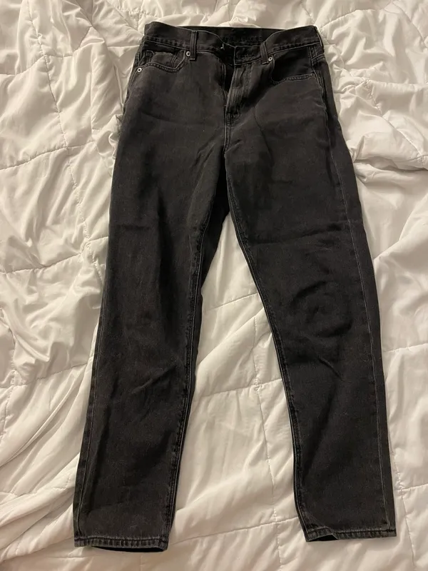 American Eagle Regular Waist Straight Jeans Black - Image 2