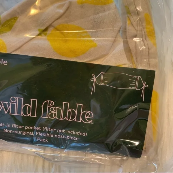 Wild Fable Size Small/Medium Fabric Mask Lemon Print Interchangeable Ties Cotton - Image 5