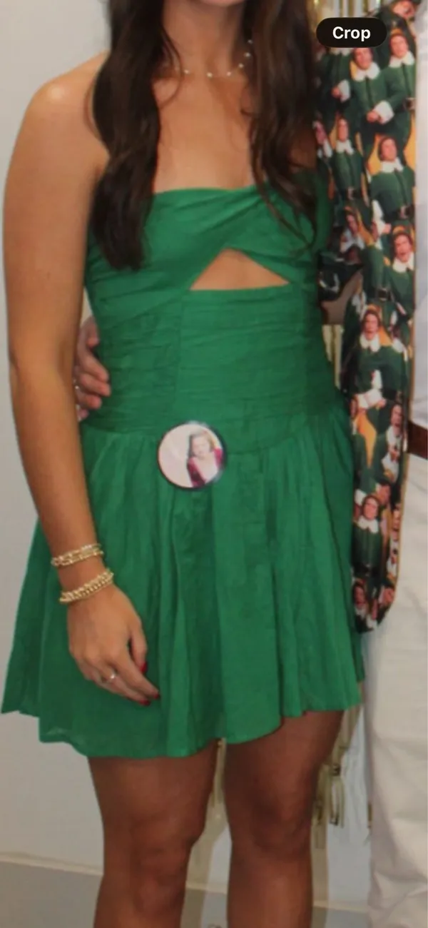 Green strapless cut out mini dress - Image 2