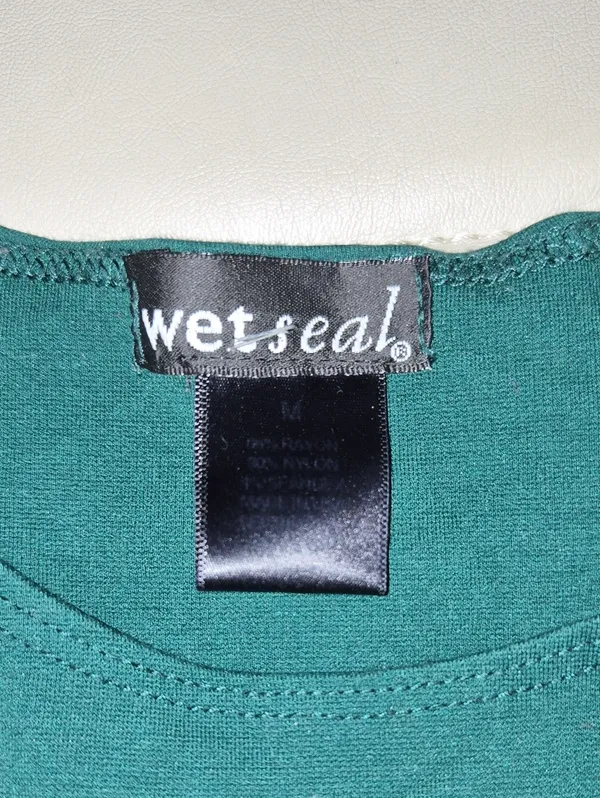 Wet Seal Forest Green High Neck Crop Top - Image 2