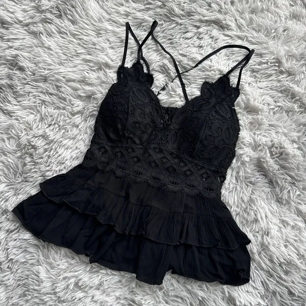 Black Lacey Tank - Image 4