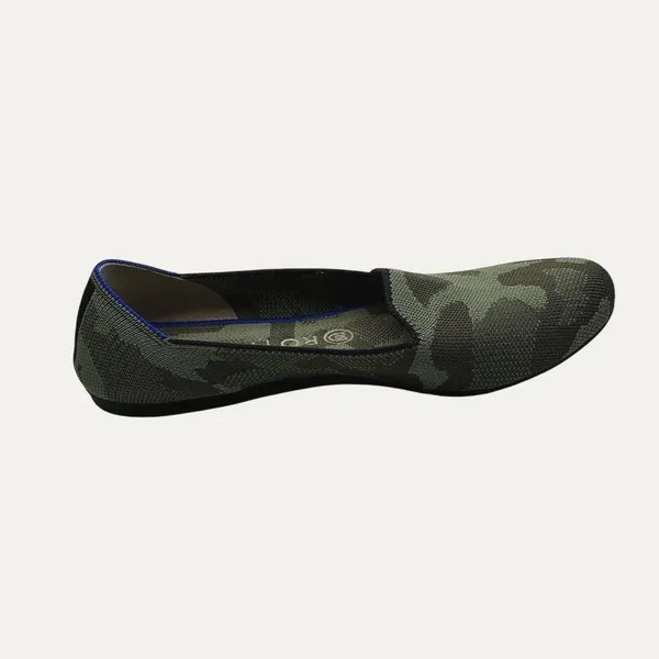 Rothys The Loafer Olive Camo Green Knit Round Toe Flats Shoes Womens 9 - Image 6