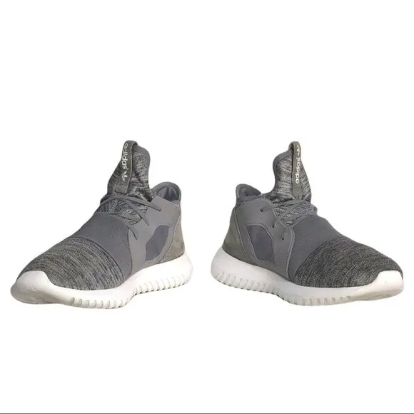 Adidas Originals Tubular Defiant Gray Marl Knit Suede Womens Sneakers Size 9 - Image 3