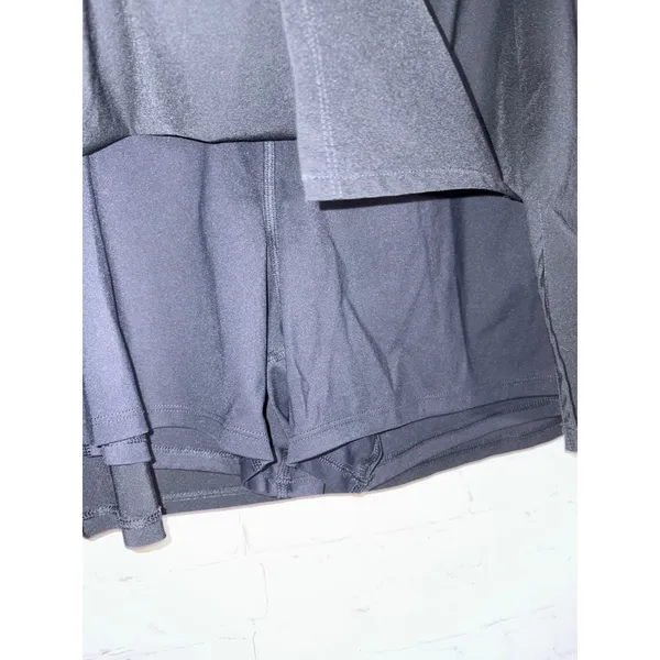 Abercrombie & Fitch Black Athletic Skort XL Mini Skirt Built-in Shorts Side Slit - Image 2