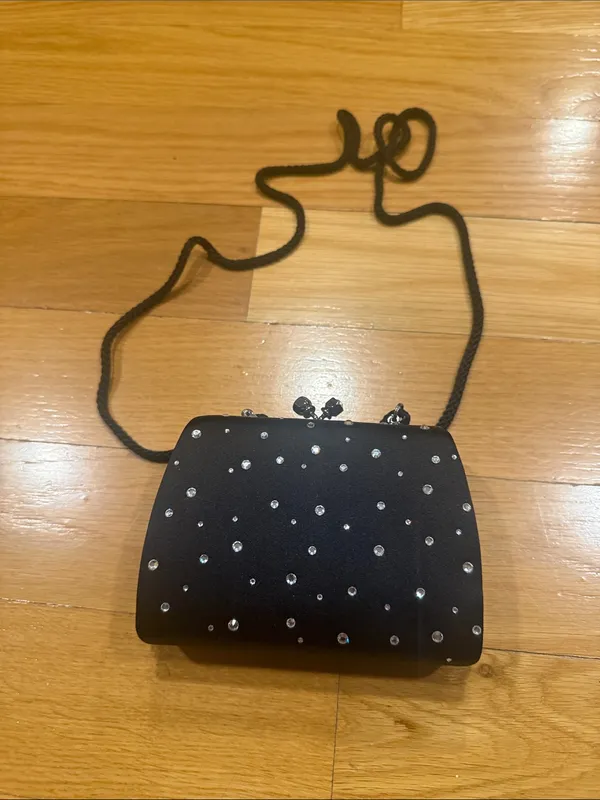 Franchi black with rhinestones little hand bag . - Image 7