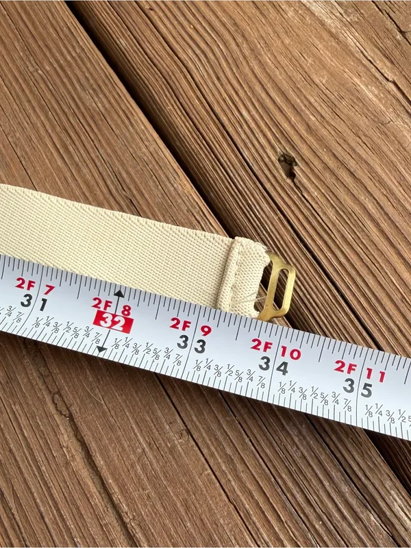 Vintage Day-Lor Celtic Knot Gold Cream Enamel Buckle Stretch Belt 1980s - Image 3