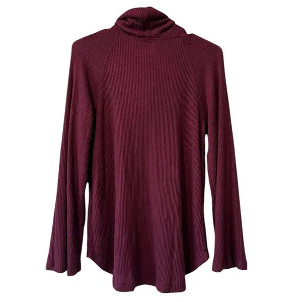 Anthropologie Maeve Burgundy Cowl Neck‎ Oversize Sweater Size XS Women Modern - Image 2