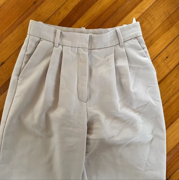 Abercrombie & Fitch Sloane Tailored Wide Leg Pant in Light Taupe Size 27/4 Long - Image 6