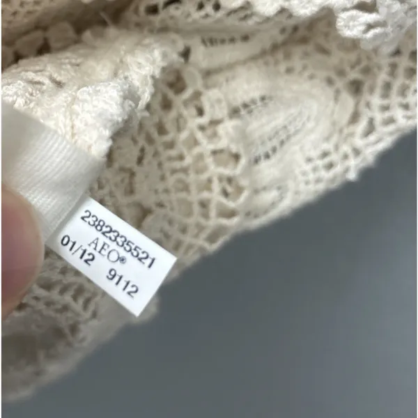 AEO American Eagle Dress Size Medium Cream Crochet Lace Boho Romantic Hippie - Image 6