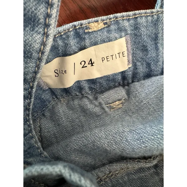 Pilcro Anthropologie Wide Leg Denim Jumpsuit Size 24P Blue - Image 12