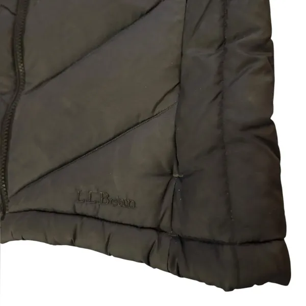 LL Bean Vintage Goose Down Puffer Vest Womens Size Small Petite Black Zip Up - Image 9