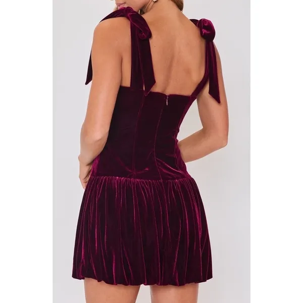 S24. Vici Veronica Velvet Bubble Hem Minidress - Image 3