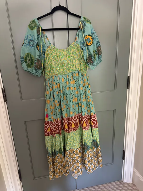 Long floral dress Green - Image 2