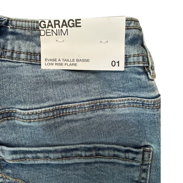 Garage Denim Shelly Blue Low Rise Flare Jeans Light Wash Retro Y2K - Image 3