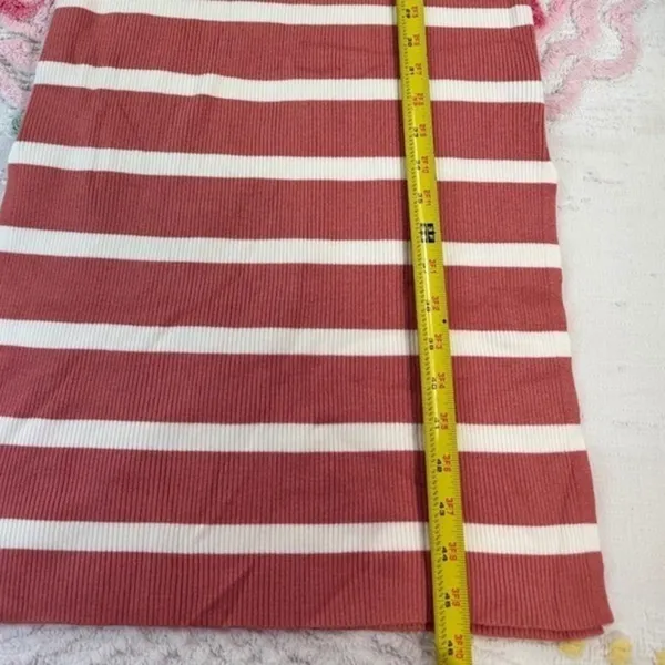 Time and Tru Coral Pink White‎ Striped Ribbed Knit Maxi Dress Sleeveless Small 6 - Image 4
