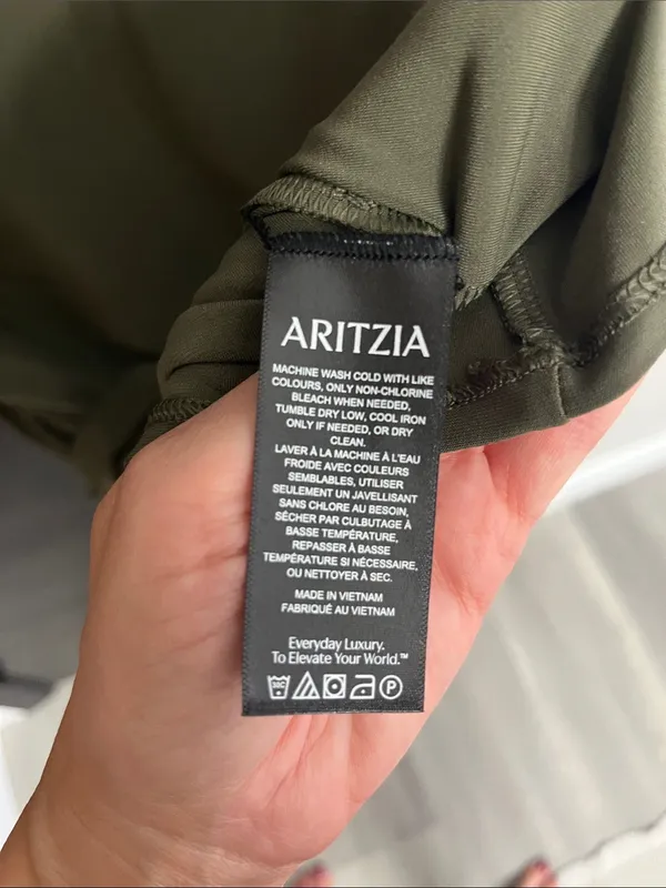 Aritzia Boulevard Olive Green Mini Dress - Image 4