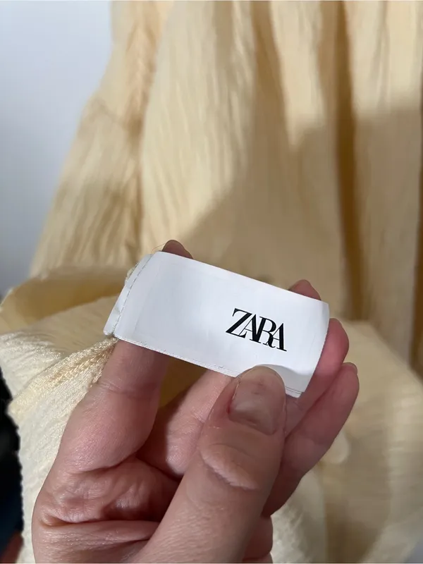 ZARA Textured Low Back Midi Dress in Vanilla Yellow Butter Size Medium - Image 9
