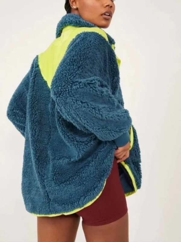 FP movement fleece green + yellow vintage 90s Size M Preloved - Image 2