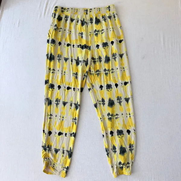 Cabi Atomic Lounger Pants Yellow Tie Dye Ruched Rayon Large‎ - Image 8