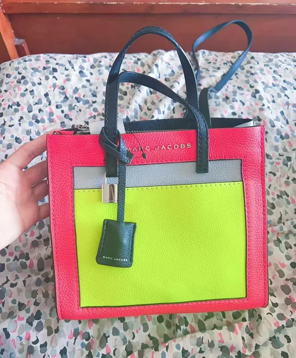 MARC JACOBS The Mini Grind Leather Crossbody Colorblock yellow rose pink Lock - Image 15