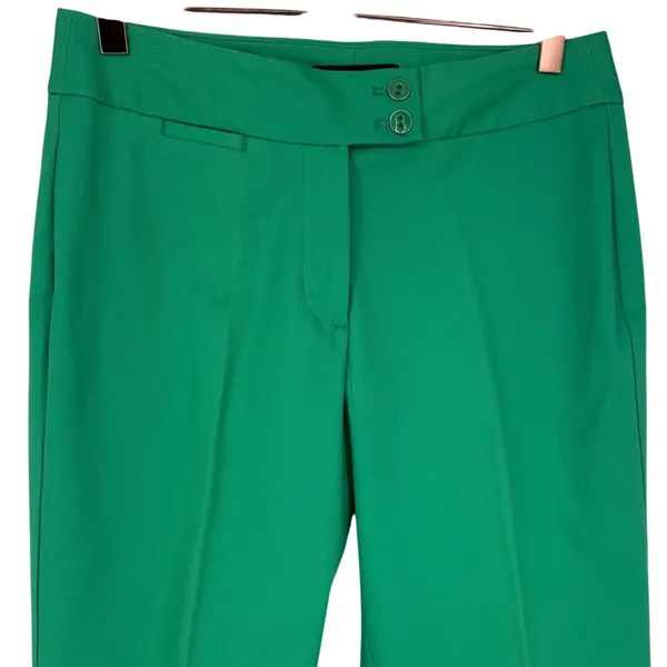 Talbots Women's Heritage Cotton Cropped Pants Parrot Green Size‎ 2 Preppy - Image 5