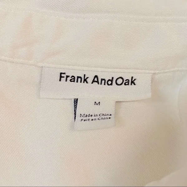 FRANK AND OAK White Button Down Medium Shirt - Image 5