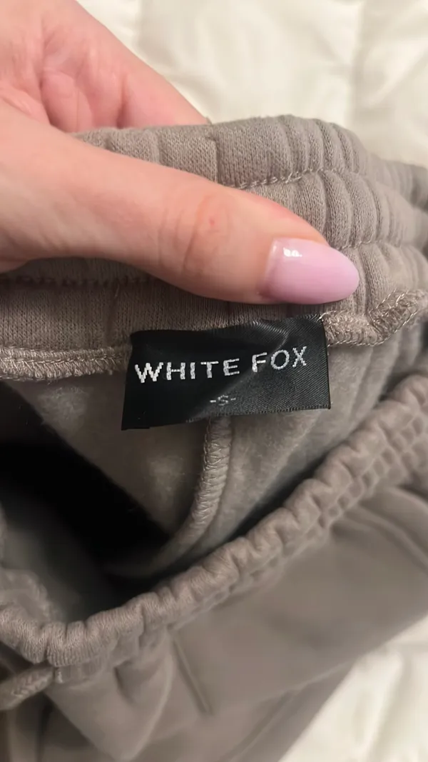 White Fox Boutique taupe grey shorts - Image 3