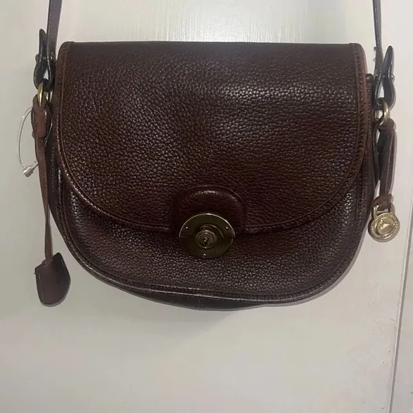 ✨Vintage Dooney & Bourke Awl Leather Compartment Flap Brown Bag✨ - Image 6