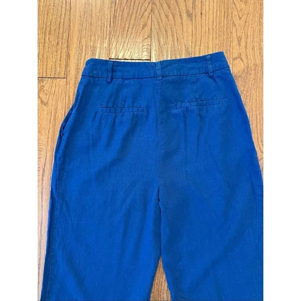 House of Harlow 1960 blue 100% linen trouser pant size 4 - Image 8