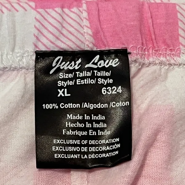 Just Love Women’s Pink Plaid Pajama Lounge Pants Sleepwear - Image 5
