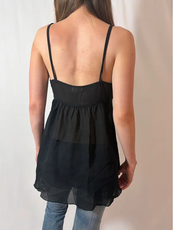 Black and Turquoise Lacey Floral Babydoll Slip - Image 8