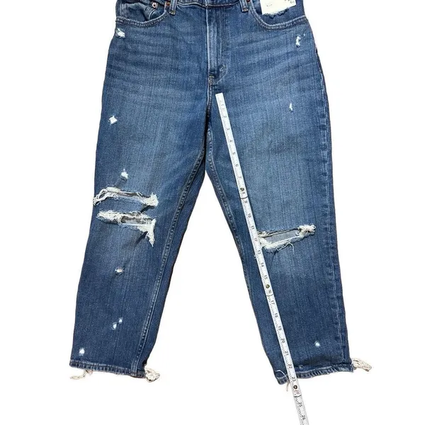 NEW Abercrombie & Fitch The Mom High Rise Distressed‎ Ankle Jeans Sz 28 - Image 11