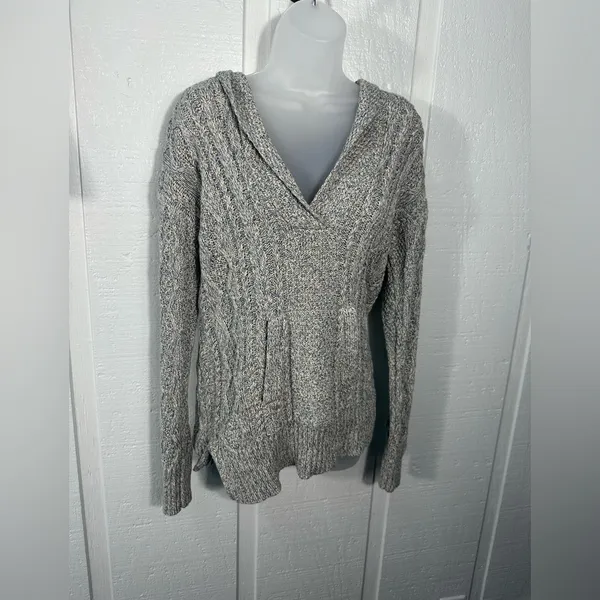 Lauren Ralph Lauren Cable Cotton Hooded Poncho Sweater Size Small NWT - Image 3