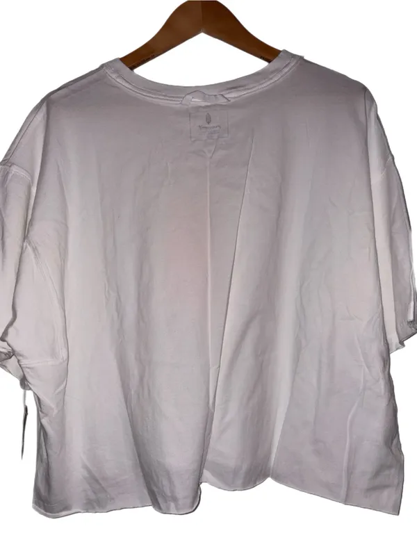 NWT Free People Movement Inspire Tee White Peach Pastel Combo Size Large - Image 8