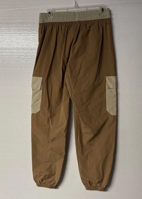 Nike Sportswear Cargo Pants Women Small Woven Beige Mid Rise Logo Drawstring - Image 9