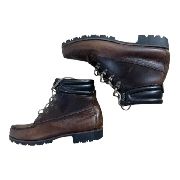 HHB Brown Boots Women Size 8.5M Moc Toe High Ankle Leather Hand Crafted Shoes - Image 7
