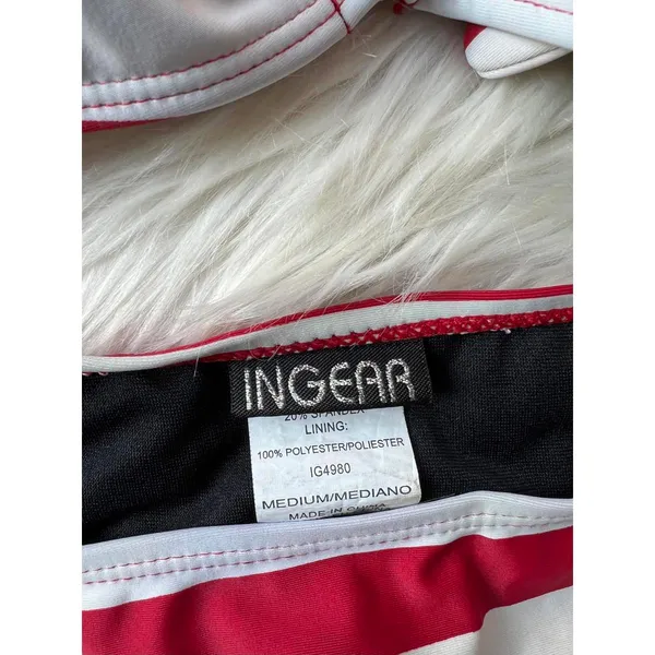 Ingear Medium Red and White Stripe Bandeau Bikini Set - Image 3
