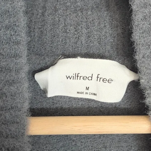 Aritzia Wilfred Free Gray Fuzzy Mock Neck Sweater M NWT Oversized Pullover - Image 6