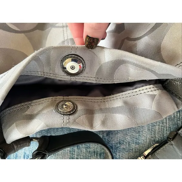 Coach Silver Gray Penelope Optic Jacquard C Monogram Hobo Shoulder Bag F17476 - Image 5