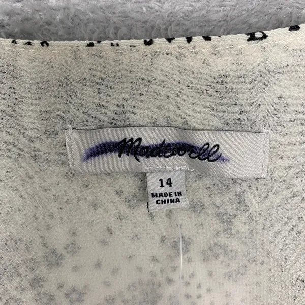 Madewell Dress Size 14 Harper Floral Ivory Puff Sleeve V Neck Midi Floral NU576 - Image 7